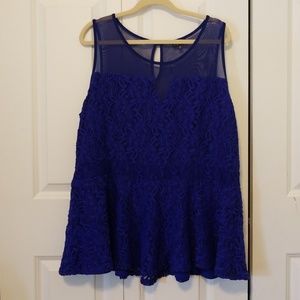 City Chic Blue Peplum Top